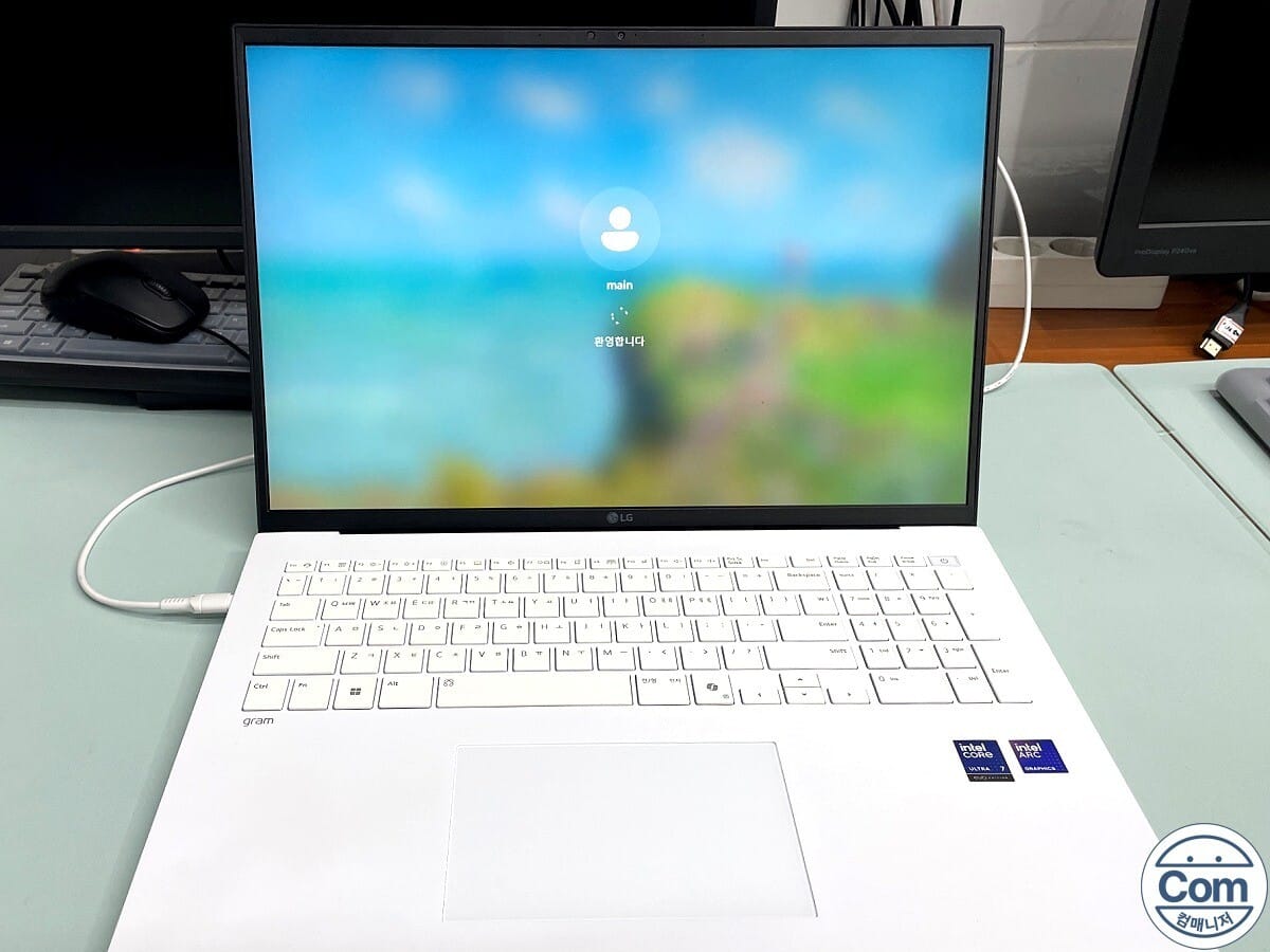엘지 그램 17z90t 윈도우 부팅 화면 로딩 중